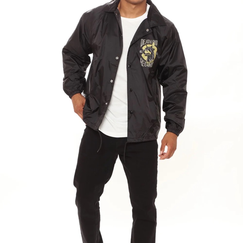 Death Row Records Black Nylon Jacket Sz M Dr Dre Snoop Dogg SUGE KNIGHT